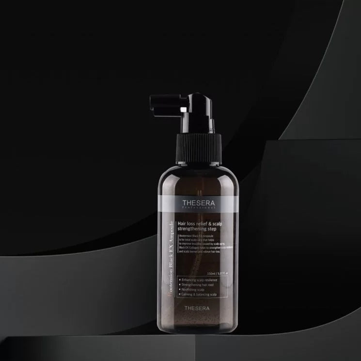 THESERA ROOTENSION BLACK EX AMPOULE | Intensīvs serums pret matu izkrišanu, 150 ml